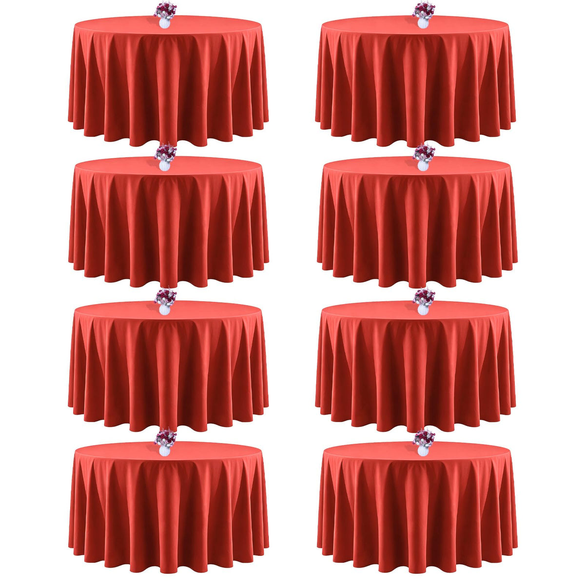 White Rectangle Table Cloth 60 x 102 Inch, 8 Pack
