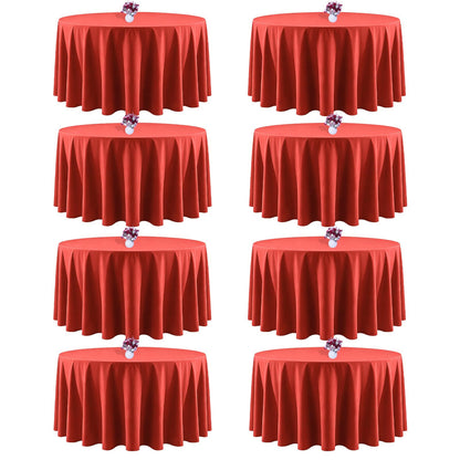 White Rectangle Table Cloth 60 x 102 Inch, 8 Pack