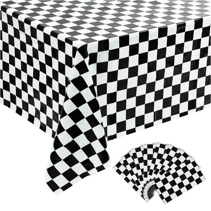 Kesfey 3 Packs Sage Green Gingham Tablecloth Sage Green and White Checkered Table Cloths 54 x 108 Inches Disposable Plastic Gingham Tablecovers Waterproof Picnic Camping Table Covers for Baby Shower