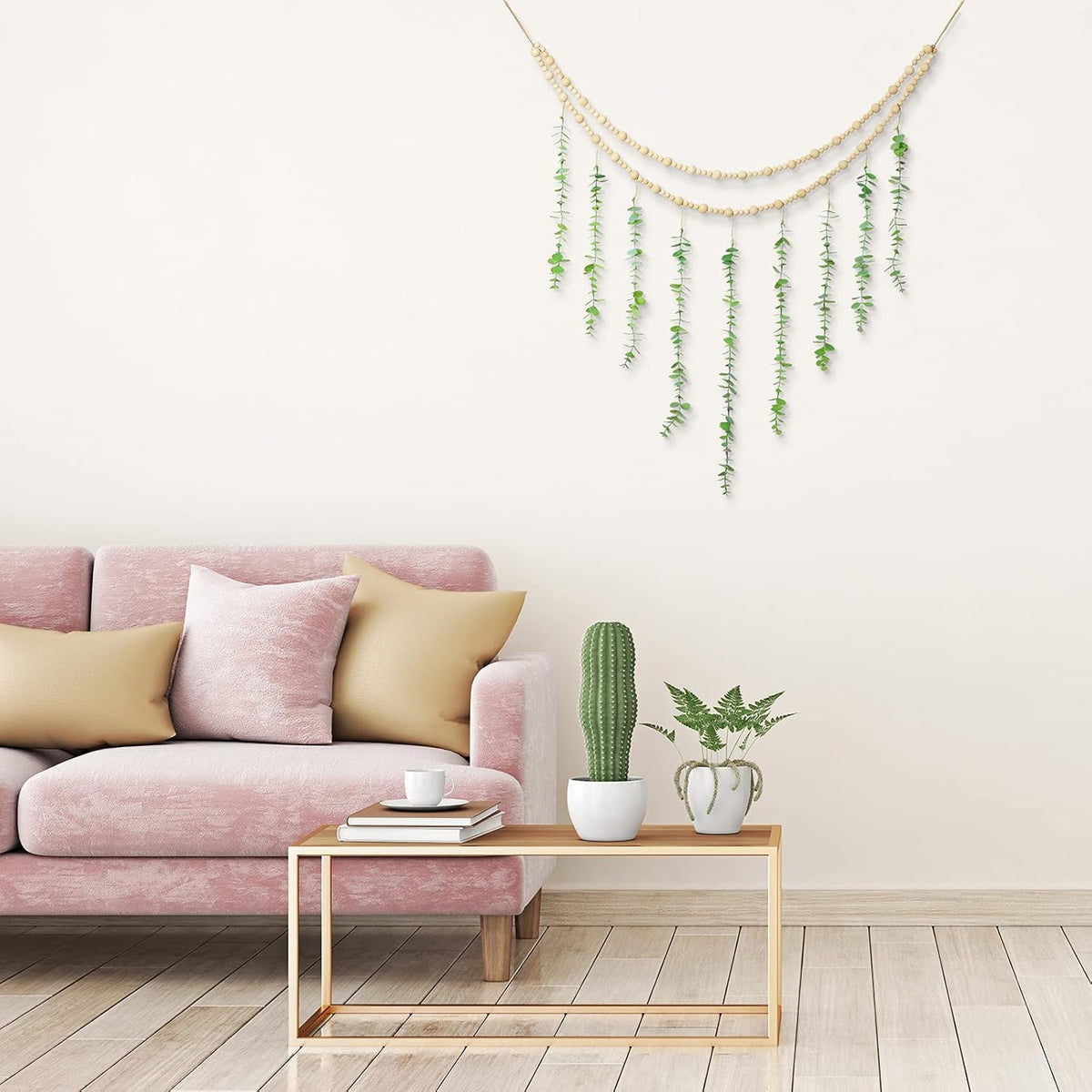 Jetec Hanging Eucalyptus Boho Wall Decor Large Boho Bedroom Wall Hanging