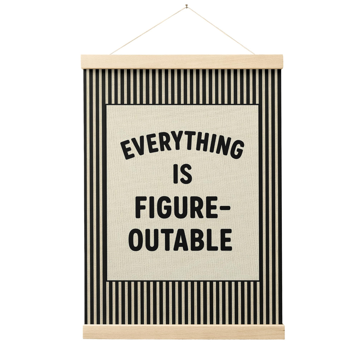 FGFK Everything Is Figureoutable Positive Affirmations Wall Art Poster Hanger Frame, Retro Pink and Green Inspirational Canvas Prints Framed Wall Decor for Office Classroom Home Bedroom, 12x16 Inch