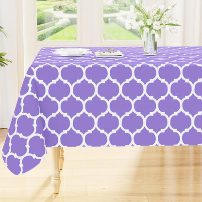 Smiry Rectangle Table Cloth, Flannel Backed Vinyl Tablecloth, 60"x84"