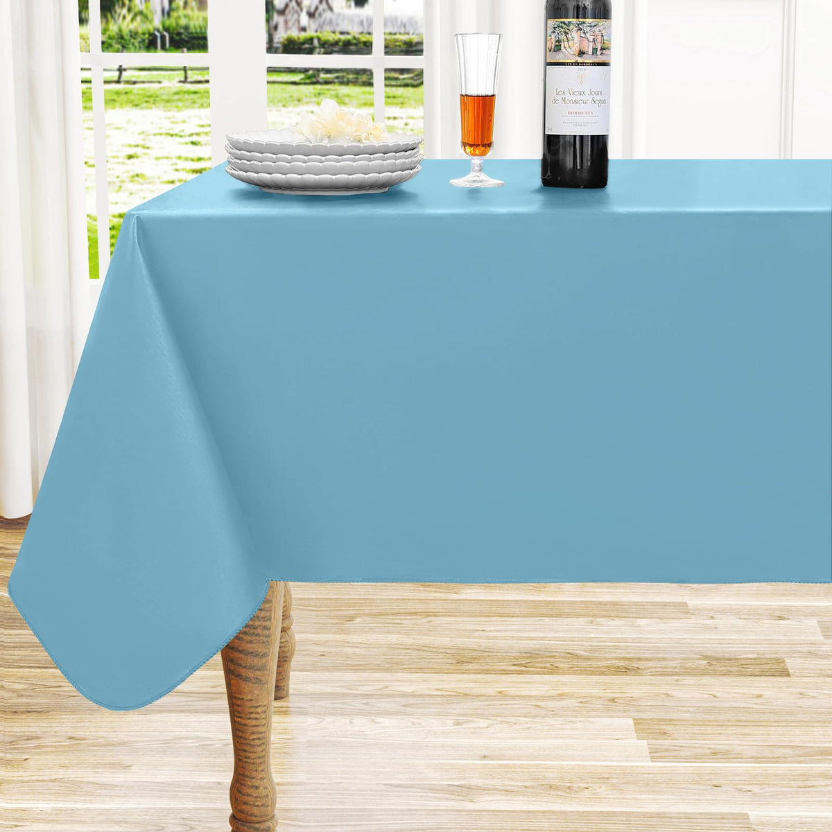 homing Rectangle Black Vinyl Waterproof Tablecloth with Flannel Backed
