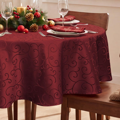 Romanstile Jacquard Rectangle Tablecloth, 60 x 104 Inch, Pink