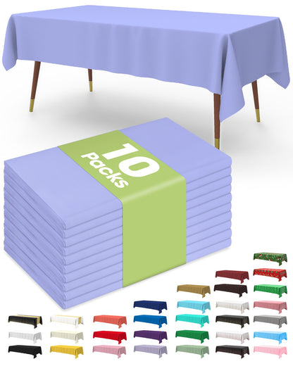 Pureegg Plastic Table Cloth Disposable 54x108 Inch 10 Pack, Beige