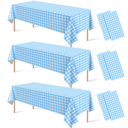 3 Pcs Sage Green Gingham Tablecloths, Checkered Table Covers 54 x 108 Inch