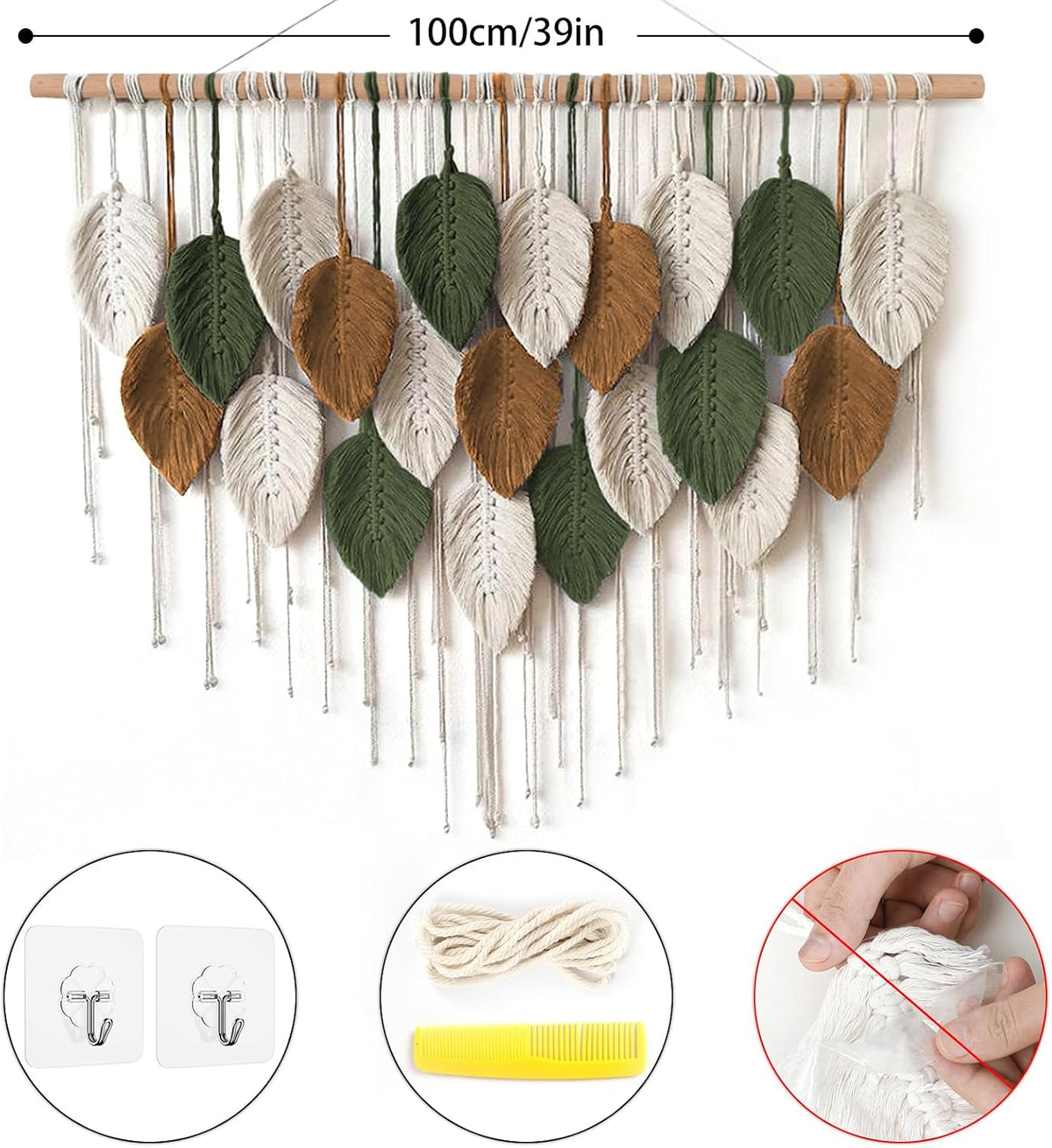 Large Macrame Wall Hanging Boho Woven Tapestry Chic Home Decor Wall Art