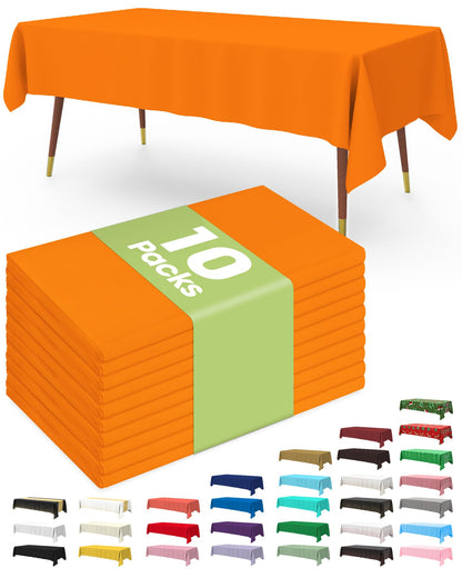 Pureegg Plastic Table Cloth Disposable 54x108 Inch 10 Pack, White