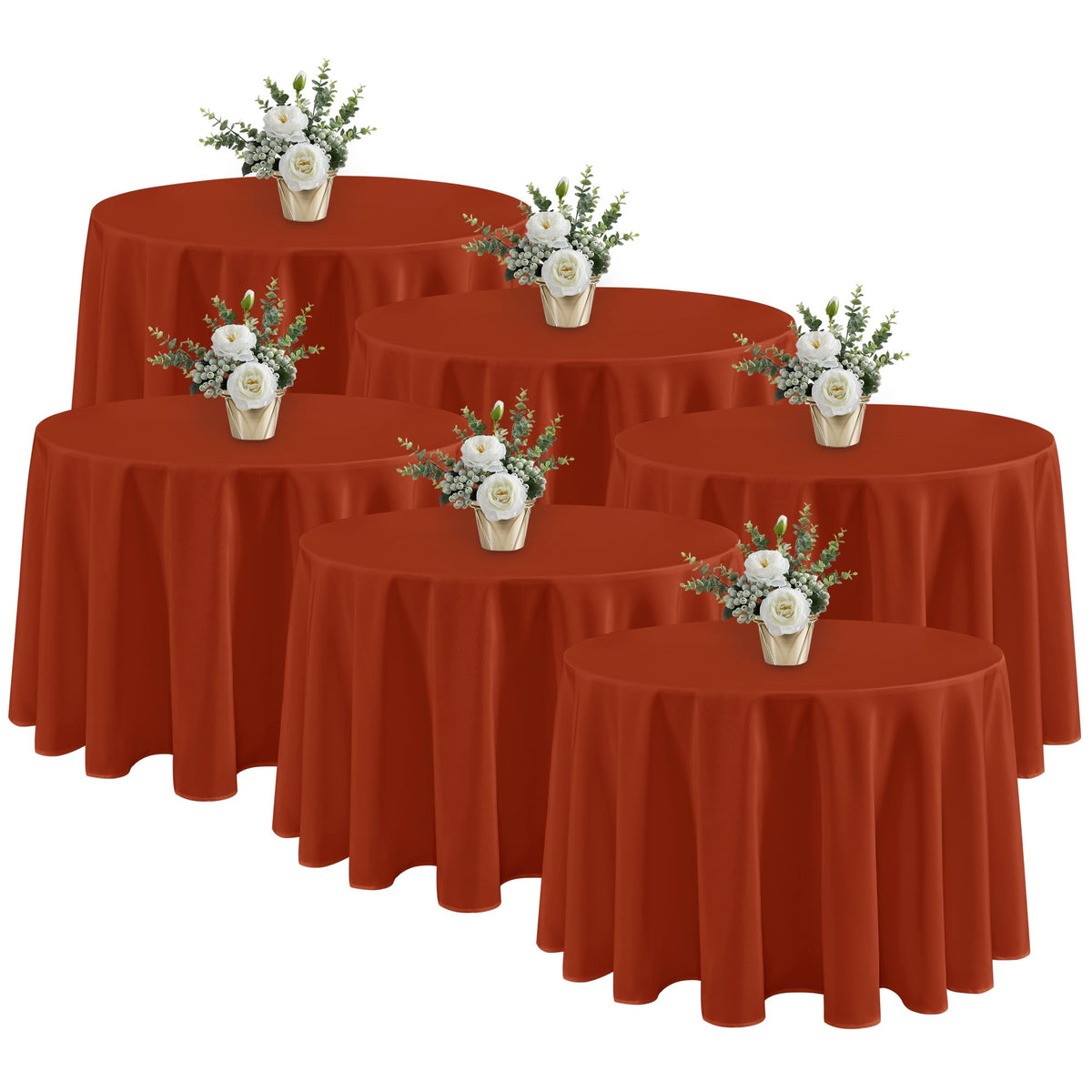 Fitable 6 Pack Ivory Tablecloths 70x120 Inch for 6-8 Ft Rectangle Tables