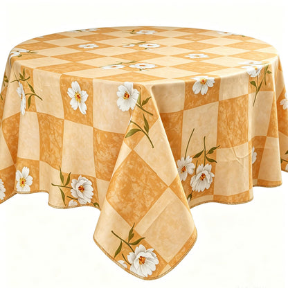 Pioggia Vinyl Tablecloth with Flannel Backed Rectangle Waterproof Oil-Proof PVC Table Cloth Wipeable Spill-Proof Plastic Table Cover for Indoor and Outdoor