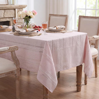 Horaldaily Beige Rectangular Tablecloth, 60×84 Inch, Farmhouse Decor
