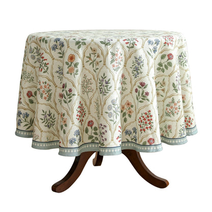 ISAENNE Designer French Linen Rectangular Tablecloth,118"x67"-Cornucopia