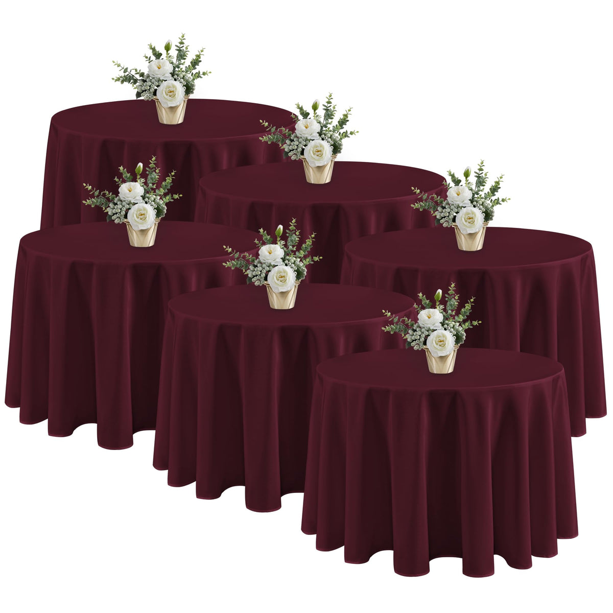 Fitable 6 Pack Ivory Tablecloths 70x120 Inch for 6-8 Ft Rectangle Tables