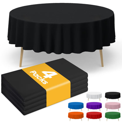 Niuara White Plastic Table Cloth - 4 Pack 54" × 108" Rectangle Disposable Tablecloths for 6FT Tables, Table Cover for Party, Holiday & Gathering Use