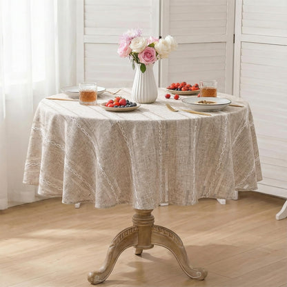 Horaldaily Beige Rectangular Tablecloth, 60×84 Inch, Farmhouse Decor