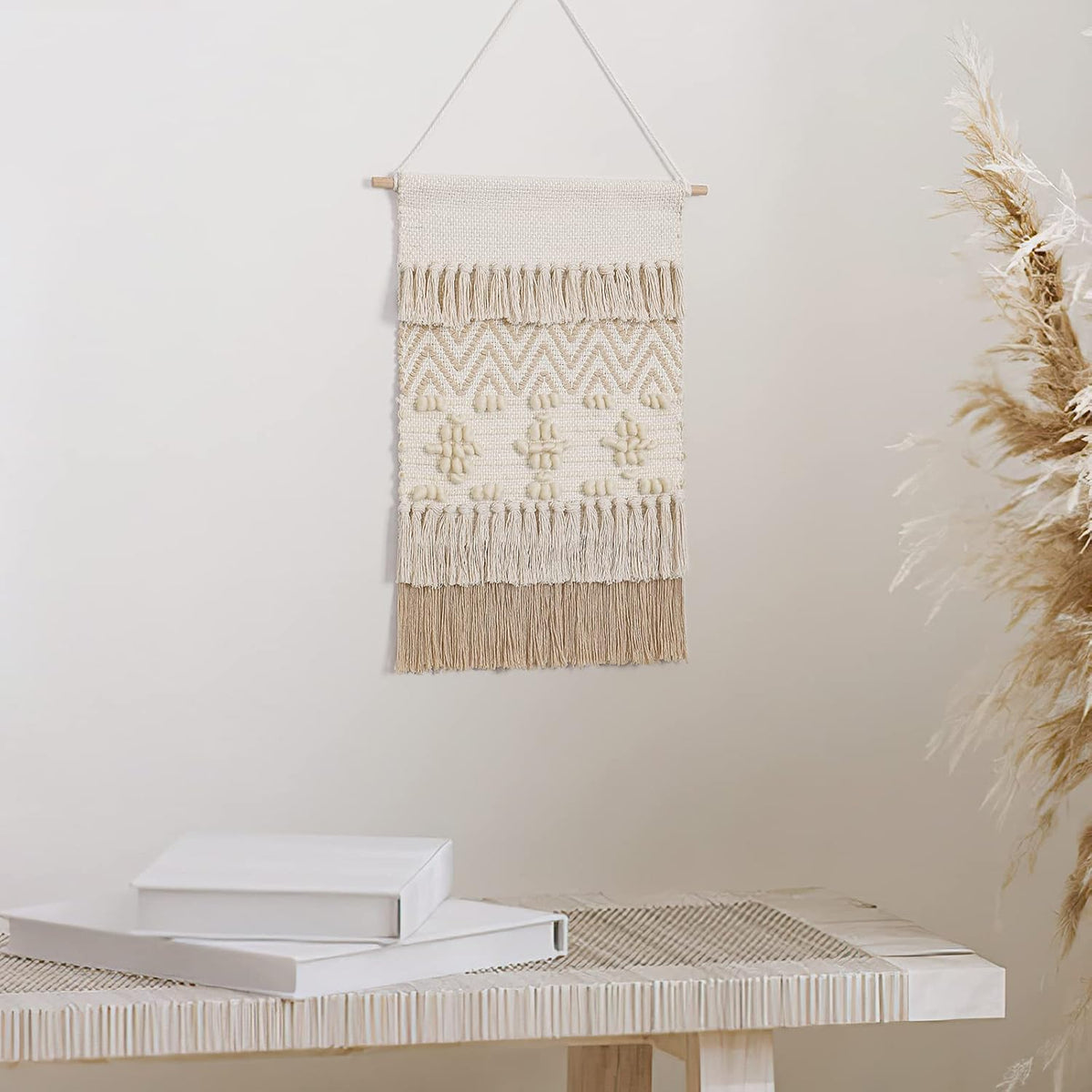 Dremisland Macrame Wall Hanging Macrame Wall Decor Bohemian Beige Tapestry