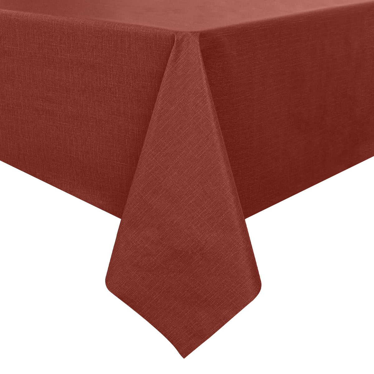 Romanstile Waterproof Vinyl Tablecloth Rectangle, 60 x 84 Inch, Orange