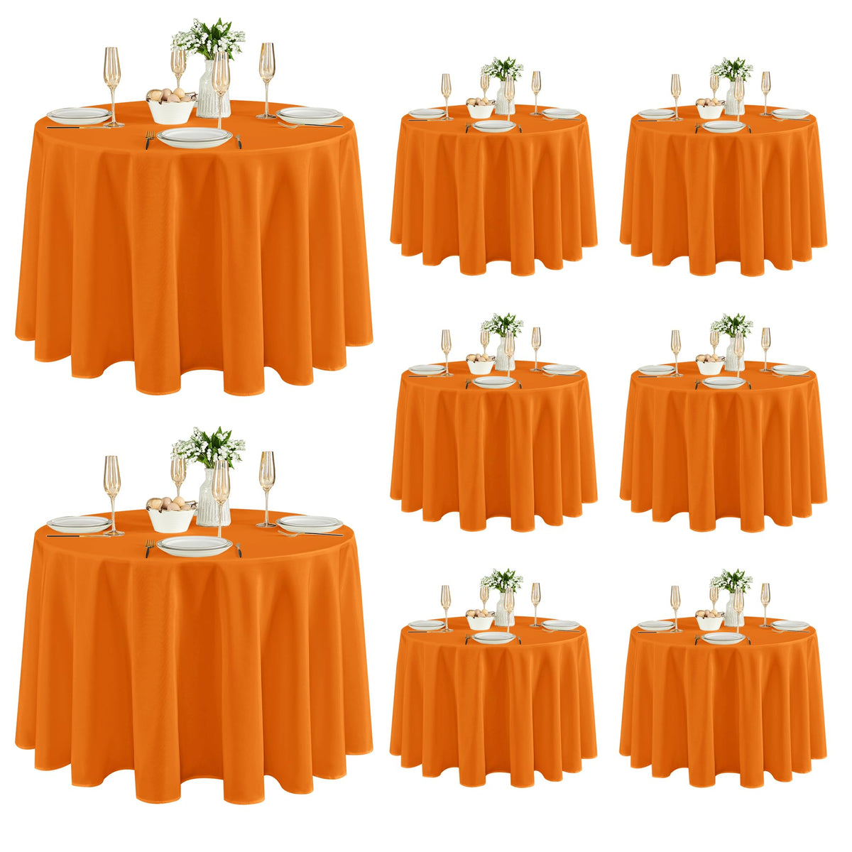 Fitable 6 Pack Ivory Tablecloths 70x120 Inch for 6-8 Ft Rectangle Tables