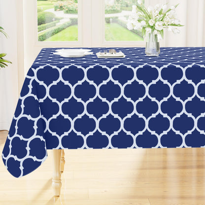 Smiry Rectangle Table Cloth, Flannel Backed Vinyl Tablecloth, 60"x84"