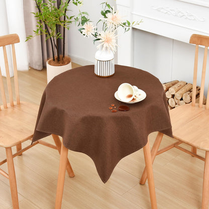 Wolkemer Oval Tablecloth 60 x 102 Inches Faux Linen Water Resistant