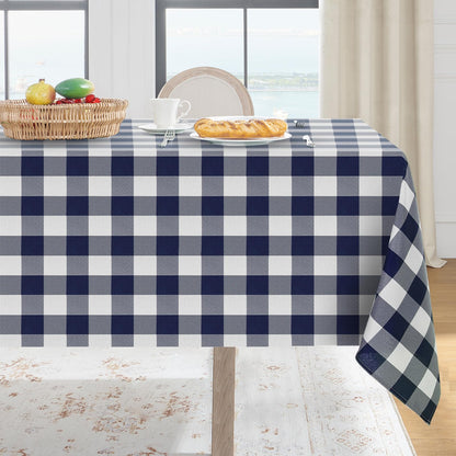 Softalker Gingham Tablecloth Rectangle, Black and White, 60 x 84 Inch