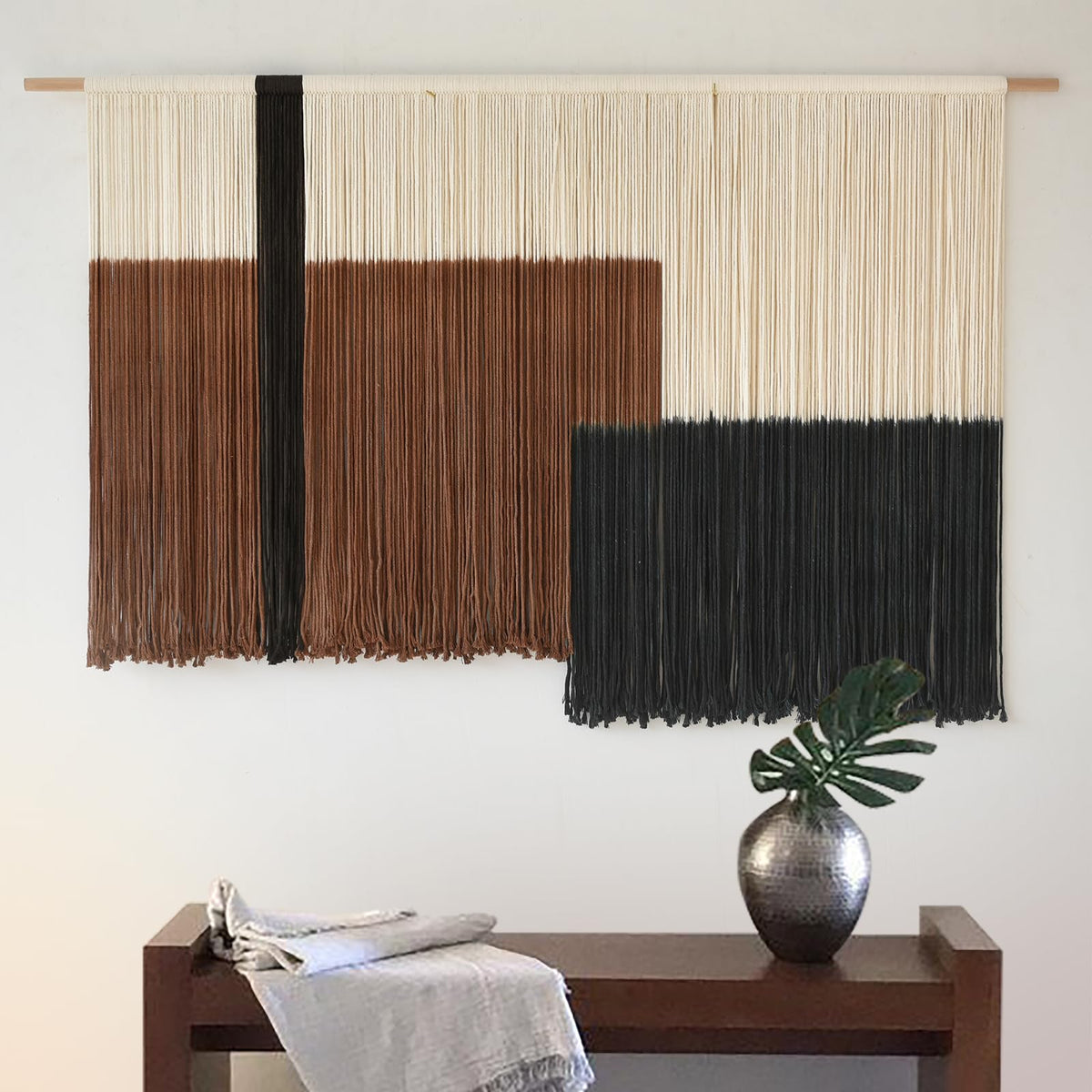 Macrame Wall Hanging Boho Wall Decor Large-Scale Tie-Dye Tapestry 57"W*35"L