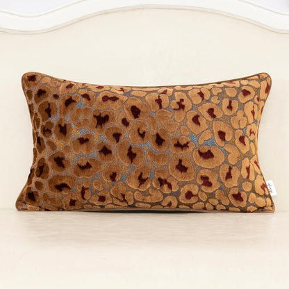 Alerfa Green Brown Floral Throw Pillow Cover 20 x 20 Inch Cut Velvet Sqaure Luxury Decorative Pillow Cover for Couch Living Room Bedroom