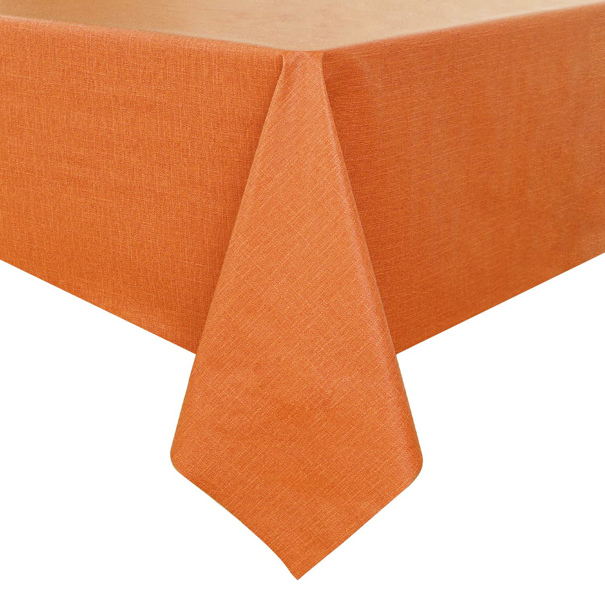 Romanstile Waterproof Vinyl Tablecloth Rectangle, 60 x 84 Inch, Orange