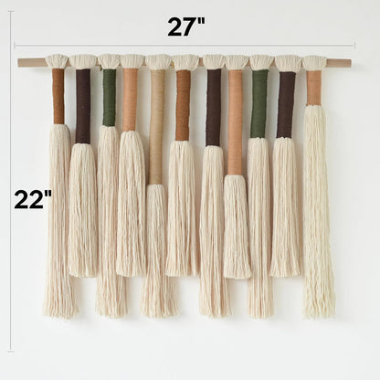 Jakalin Macrame Wall Hanging Handmade Yarn Fiber Art Boho Decor 27"Wx 22"L