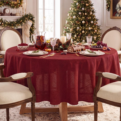 NOVILYS Rust Fall Rectangle Tablecloth with Linen Textured, 60 x 84 Inch
