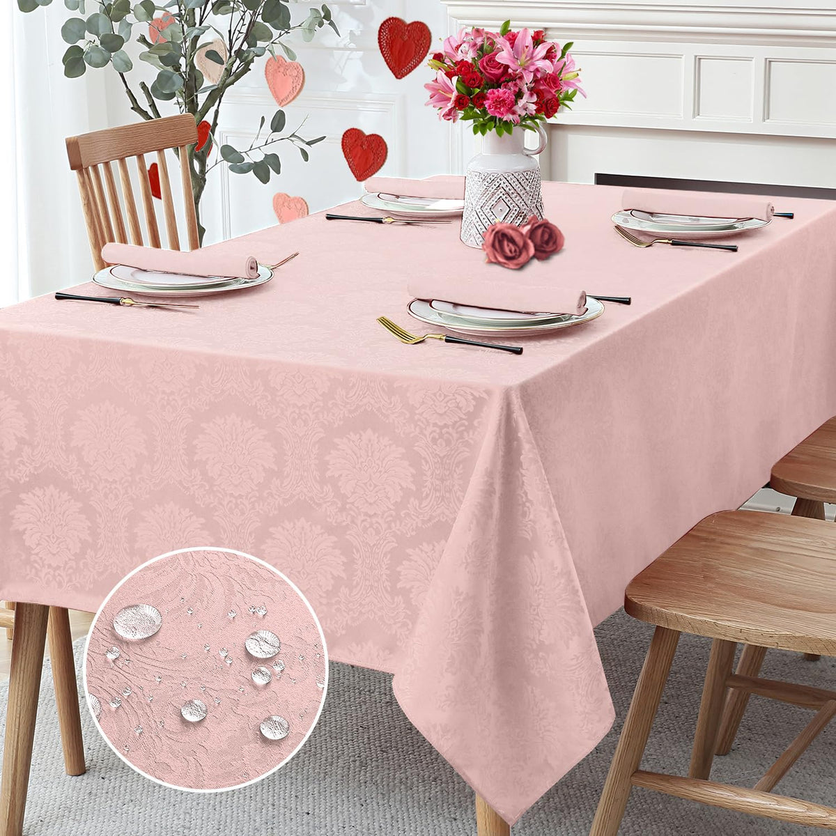 Romanstile Fall Jacquard Rectangle Tablecloth, Thanksgiving Dining Decor