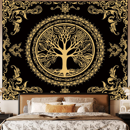 Green Boho Tapestry for Bedroom, Large Hippie Tree of Life Wall Tapestries
