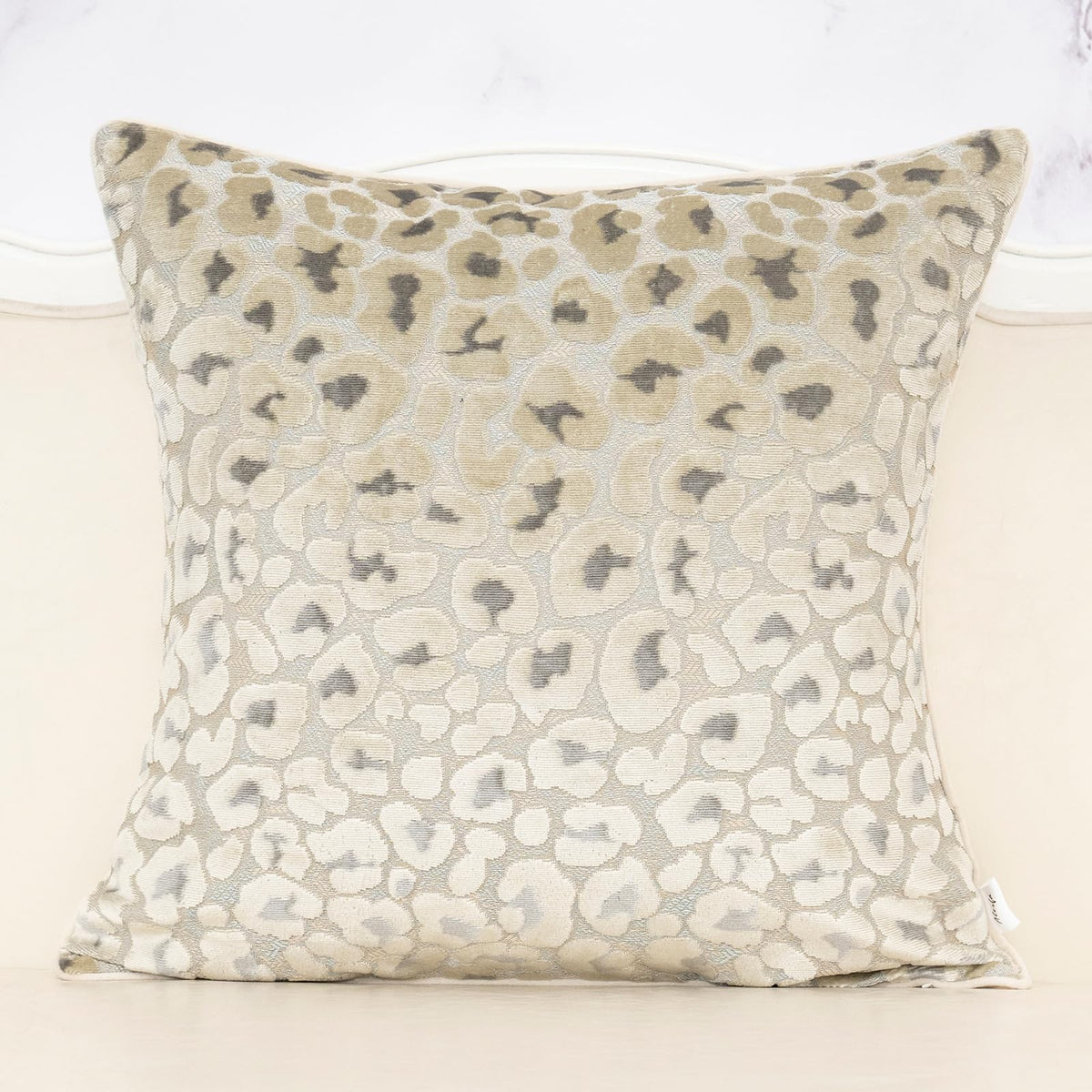 Alerfa Green Brown Floral Throw Pillow Cover 20 x 20 Inch Cut Velvet Sqaure Luxury Decorative Pillow Cover for Couch Living Room Bedroom