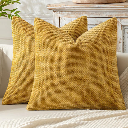 MIULEE Decorative Couch Throw Pillow Covers 18x18 Inch Neutral Beige 2 Pack