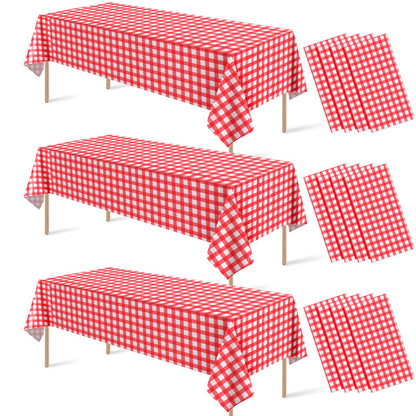 3 Pcs Sage Green Gingham Tablecloths, Checkered Table Covers 54 x 108 Inch