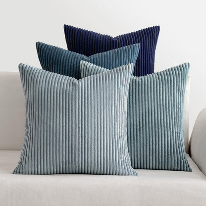 MIULEE Soft Corduroy Decorative Throw Pillow Covers Forest Green 18x18