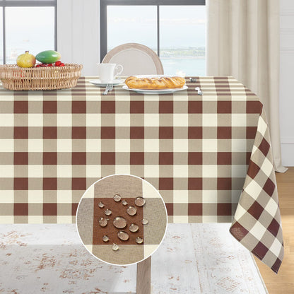 Softalker Gingham Tablecloth Rectangle, Black and White, 60 x 84 Inch