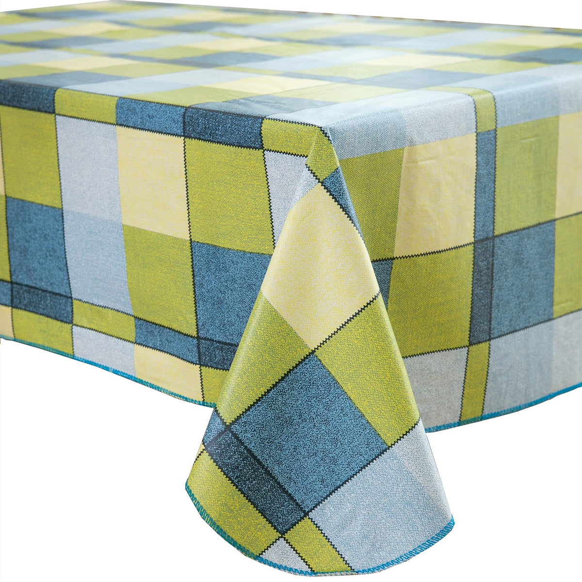 Pioggia Vinyl Tablecloth with Flannel Backed Rectangle Waterproof Oil-Proof PVC Table Cloth Wipeable Spill-Proof Plastic Table Cover for Indoor and Outdoor