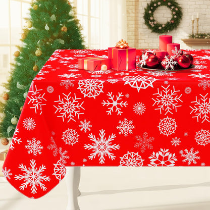 Smiry Rectangle Table Cloth, Flannel Backed Vinyl Tablecloth, 60"x84"