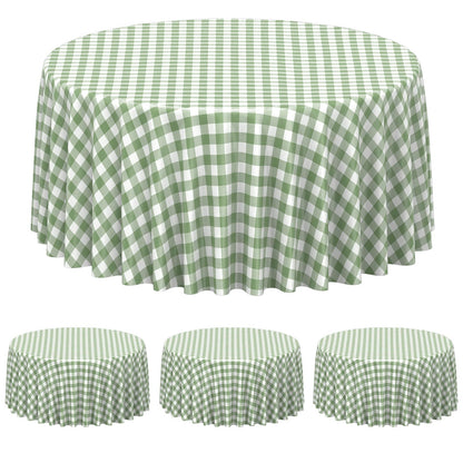 6 Pcs Sage Green Gingham Tablecloths, Checkered Table Covers 54 x 108 Inch