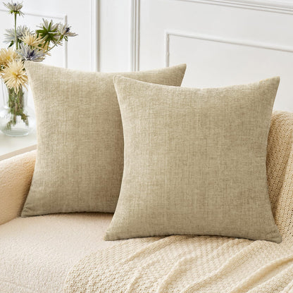 MIULEE Soft Chenille Fall Throw Pillow Covers Burnt Orange 18x18 Pack of 2
