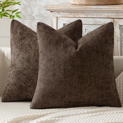 MIULEE Decorative Couch Throw Pillow Covers 18x18 Inch Neutral Beige 2 Pack