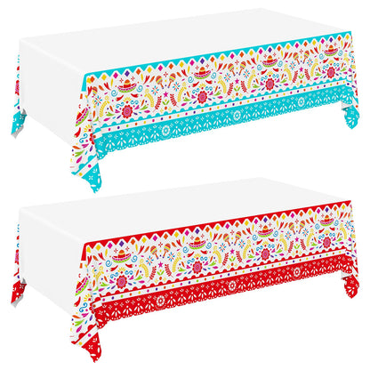 Gatherfun Ice Cream Party Supplies: 2-Pack Ice Cream Birthday Party Decorations,Disposable Plastic Tablecloth, Ideal Table Cover for Kids & Girls Birthday, Baby Shower & Themed Parties, 54 x 108 Inch