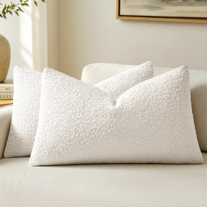 MIULEE 20x20 Decorative Boucle Couch Pillow Covers Brown
