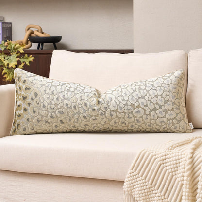 Alerfa Green Brown Floral Throw Pillow Cover 20 x 20 Inch Cut Velvet Sqaure Luxury Decorative Pillow Cover for Couch Living Room Bedroom