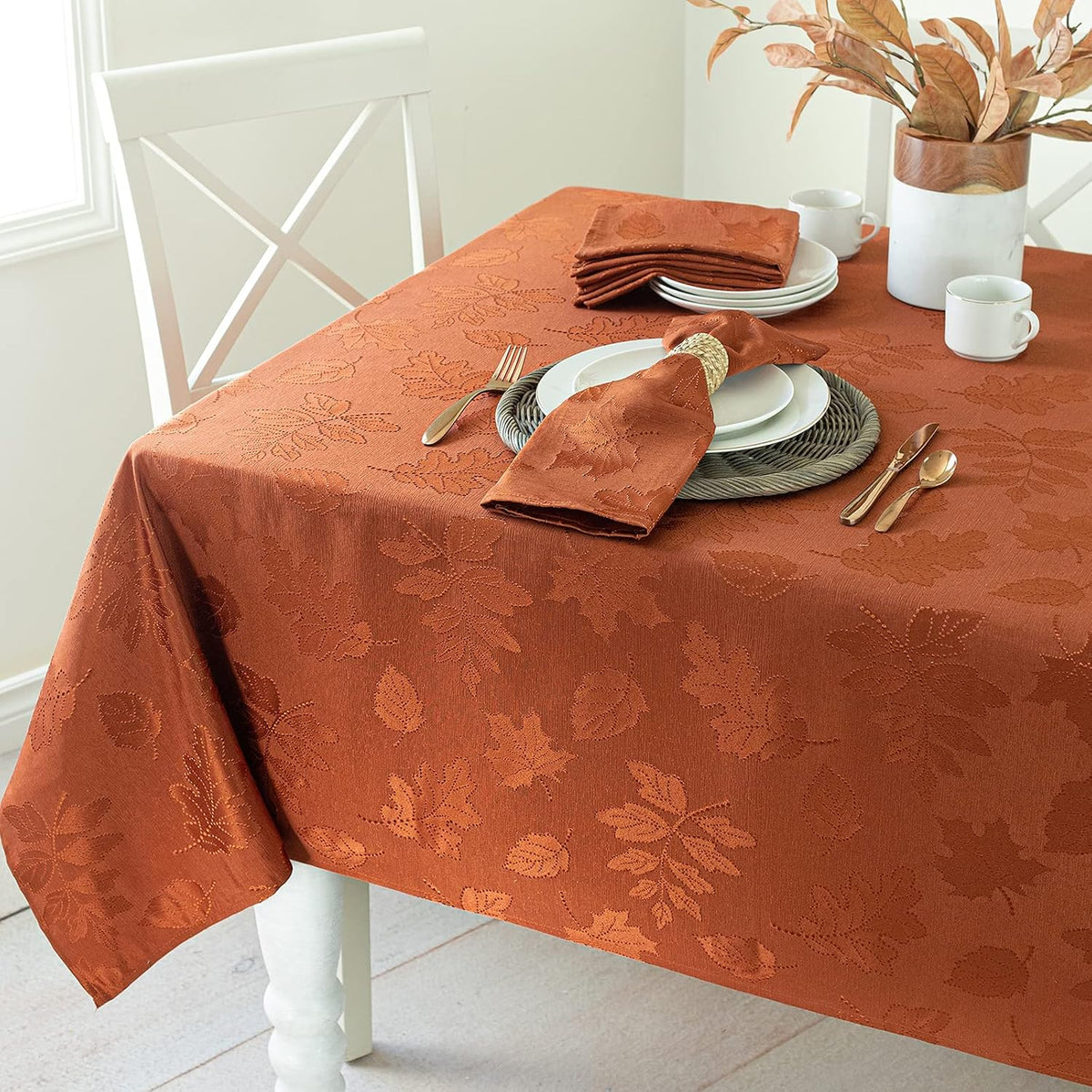 Benson Mills Harvest Legacy Tablecloth (Rust 60" x 104" Rectangular)