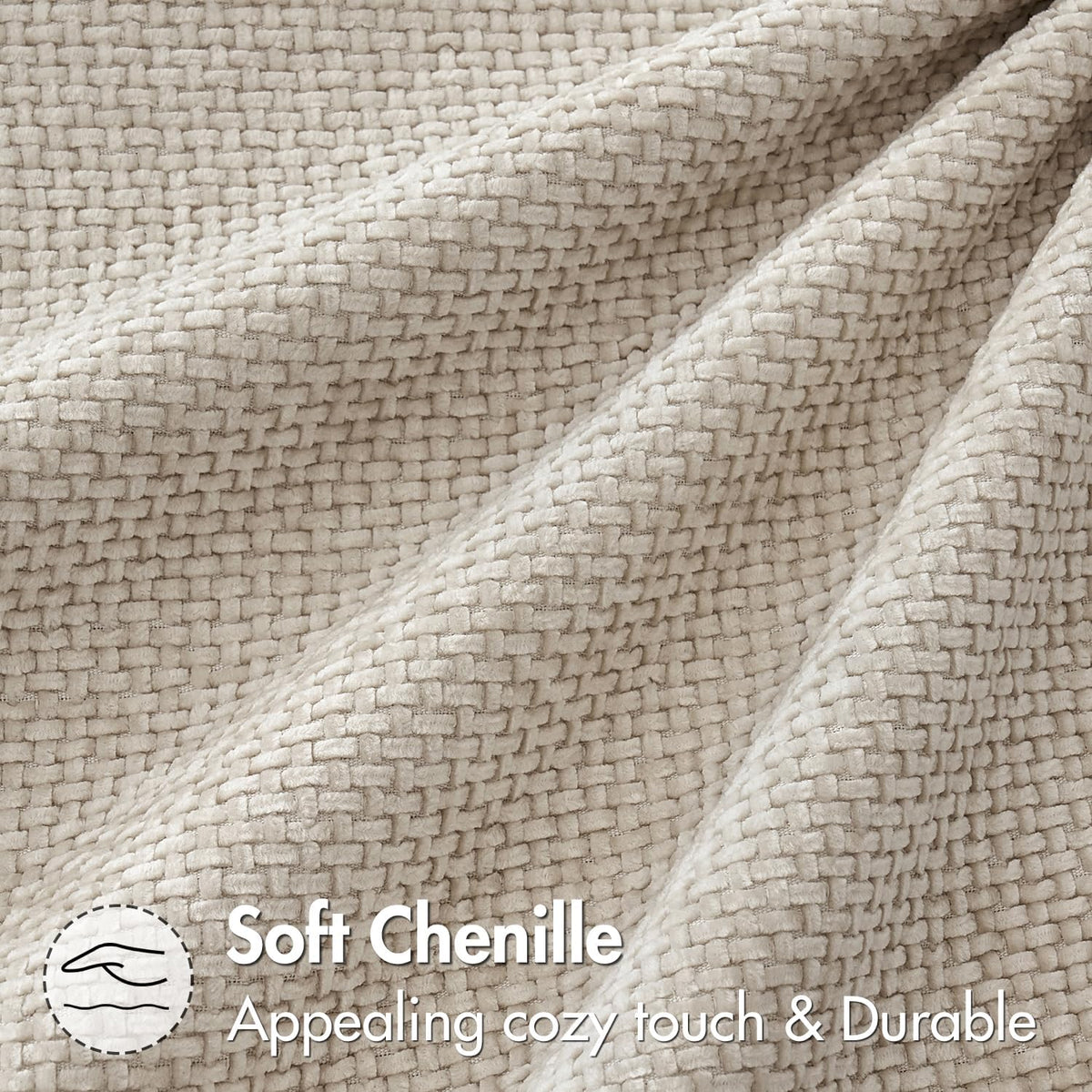 MIULEE Decorative Couch Throw Pillow Covers 18x18 Inch Neutral Beige 2 Pack