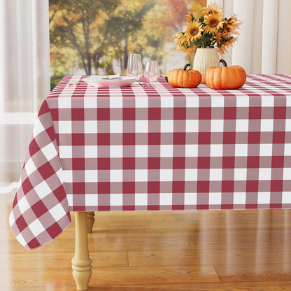 misaya Rectangular Waterproof Vinyl Table Cloth, Flannel Backed Tablecloth