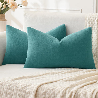 MIULEE Olive Green Chenille Couch Throw Pillow Covers, 18x18