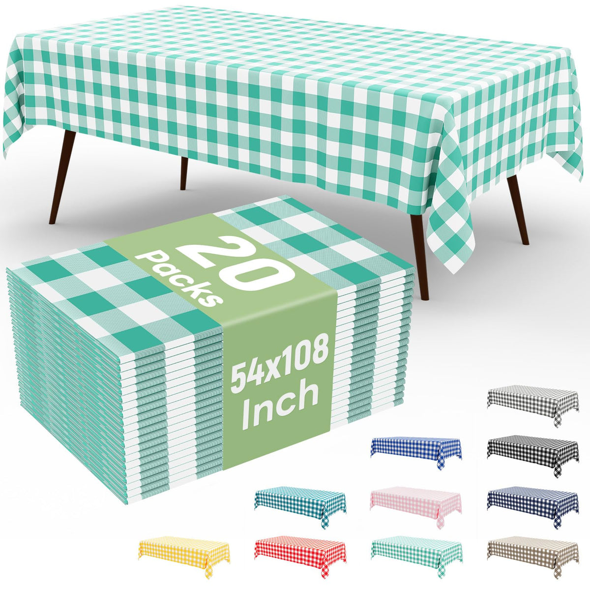 misaya 4 Packs Buffalo Disposable Table Cloth, 54 x 108 Inch Waterproof Plastic Tablecloth, Rectangle Red and White Checkered Table Covers for Picnic, Birthday, Party, Back to School